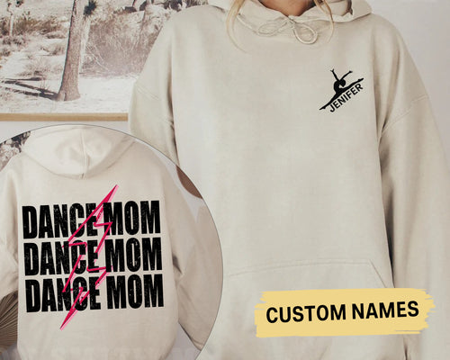 Custom Dance Mom Hoodie with personalized kid name, Cute Dance Mama Crewneck, Ballet Tee for Mom, Girl Ballerina Shirt, Cheer Mom Shirt