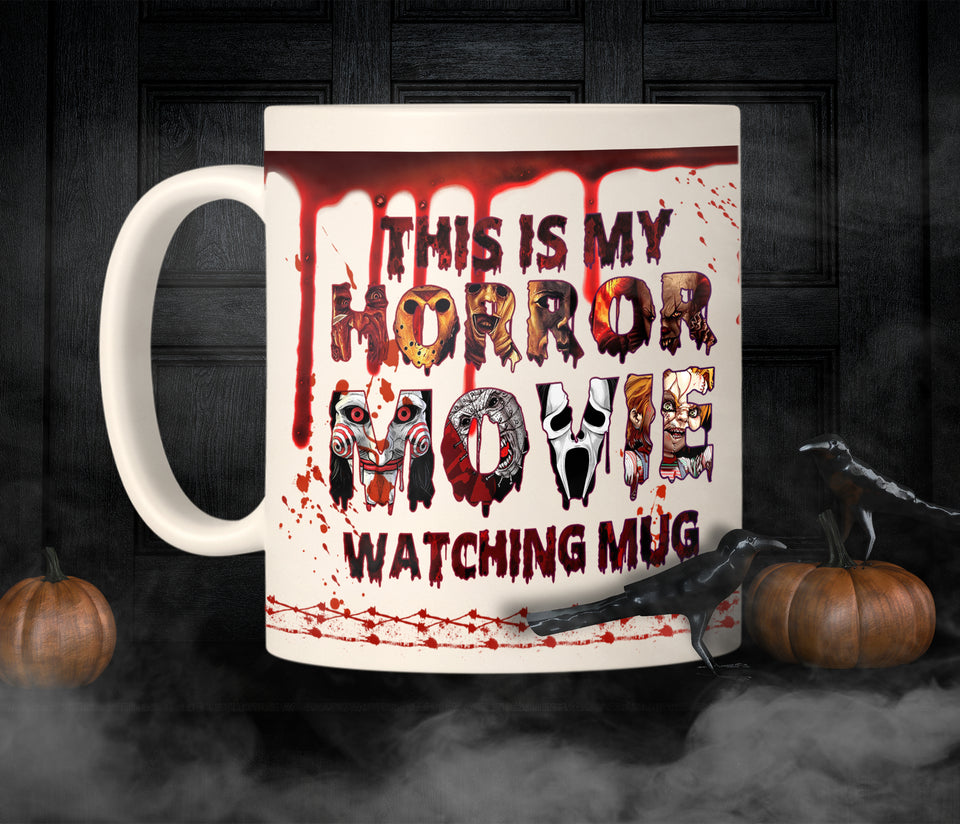 Personalized Horror Movie Blood 11 oz. White Mug
