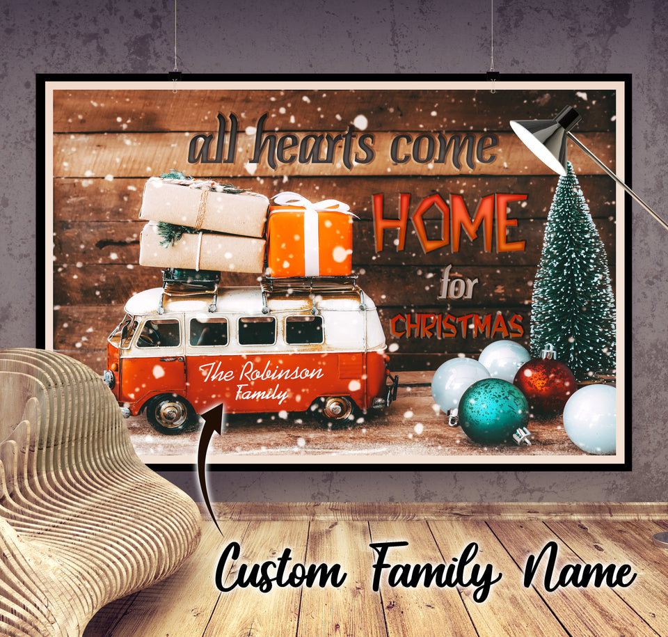 Personalized Family Name Christmas Poster Decor Home