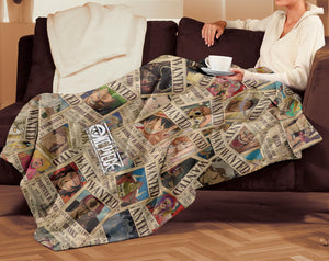 Personalized Wanted One Piece Blanket, Anime Fan