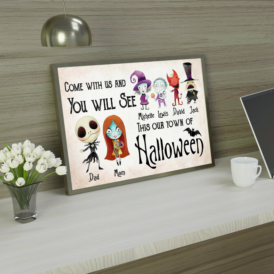 Personalized Character - Come with us and you will see this our town of halloween poster