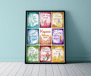 Personalized Name Princess Rule Poster Gift For Girls