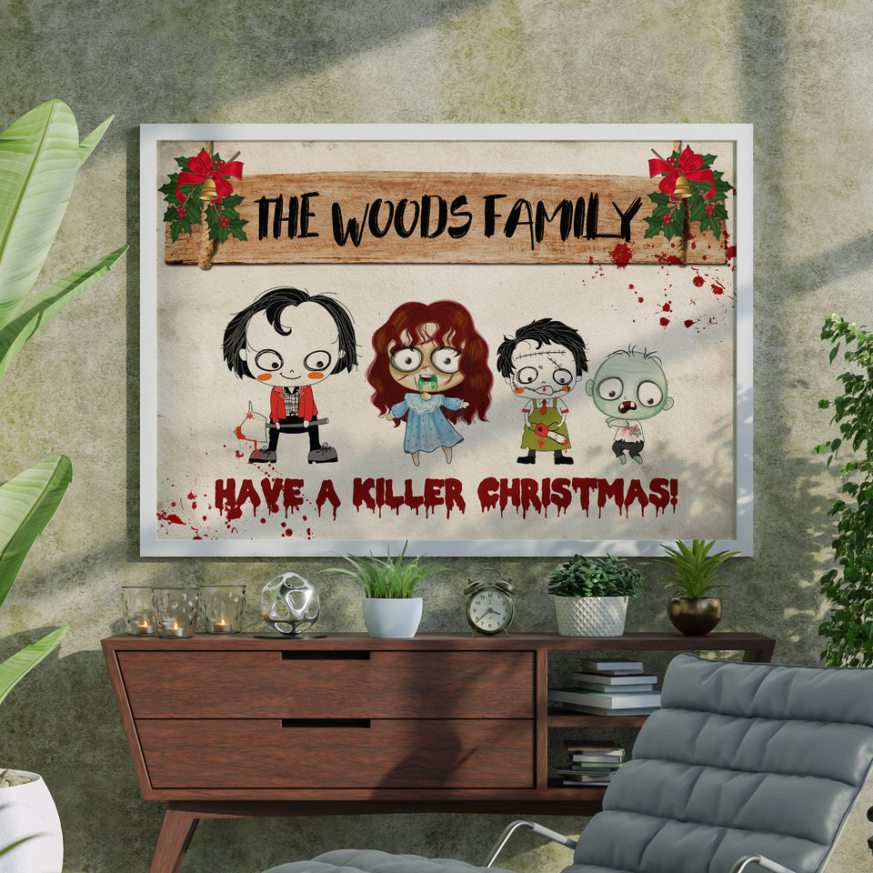 Horror Movie Killers Personalized Christmas Poster, Have A Killer Christmas
