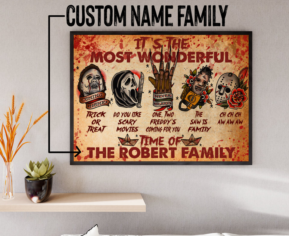 Personalized Family Name Horror Movies Poster