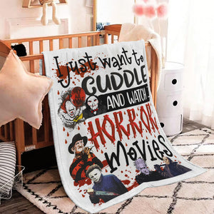 Cuddle and watch horror movies Blanket, Halloween Gift