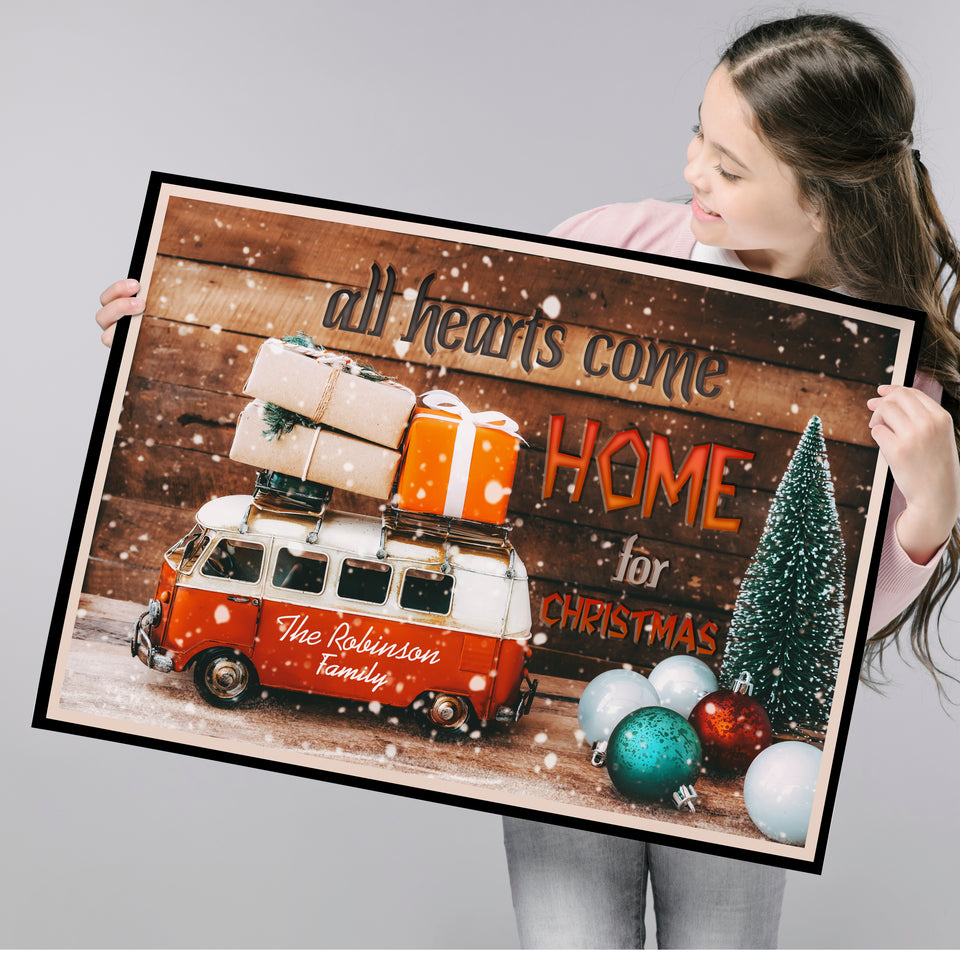 Personalized Family Name Christmas Poster Decor Home