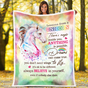 Lessons From A Unicorn Blanket Gift Kids
