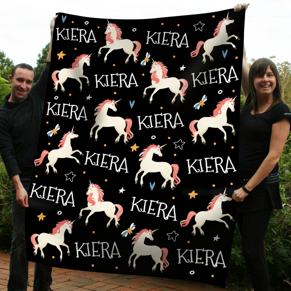 Personalized Name Unicorn Blanket