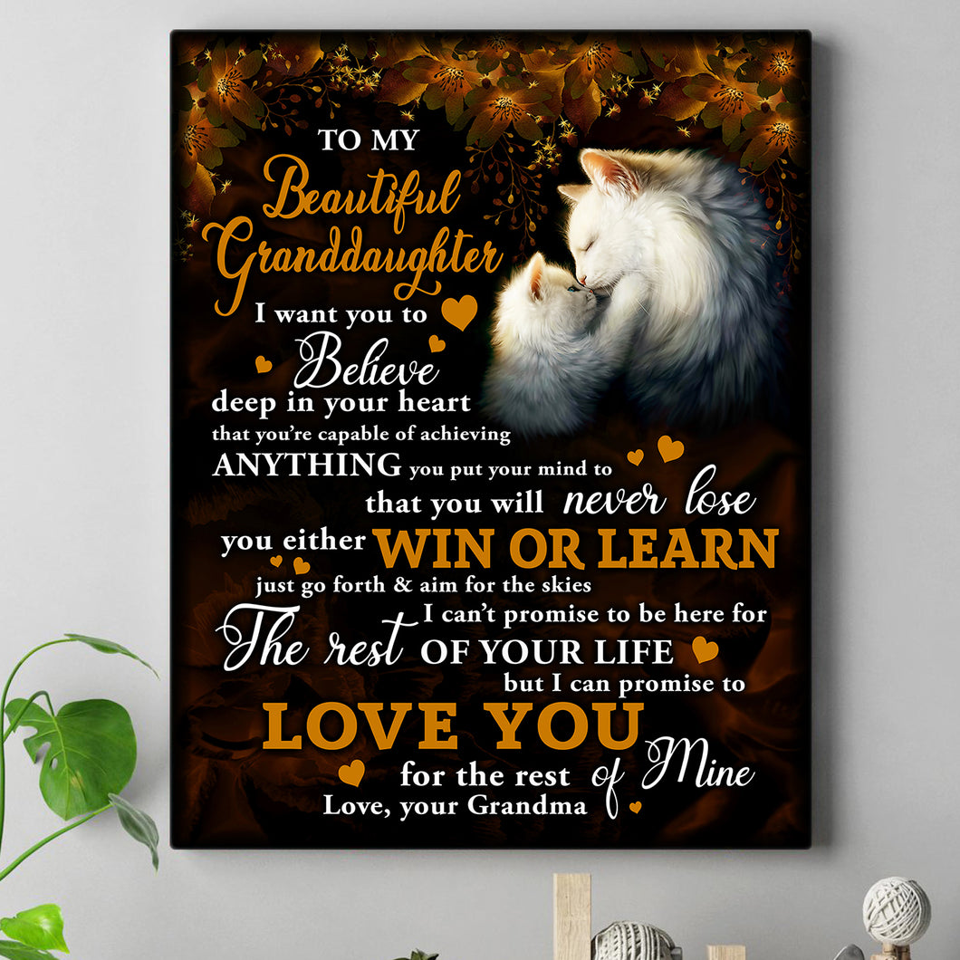 Personalized Grandma Cat Poster Gift For Granddaughter