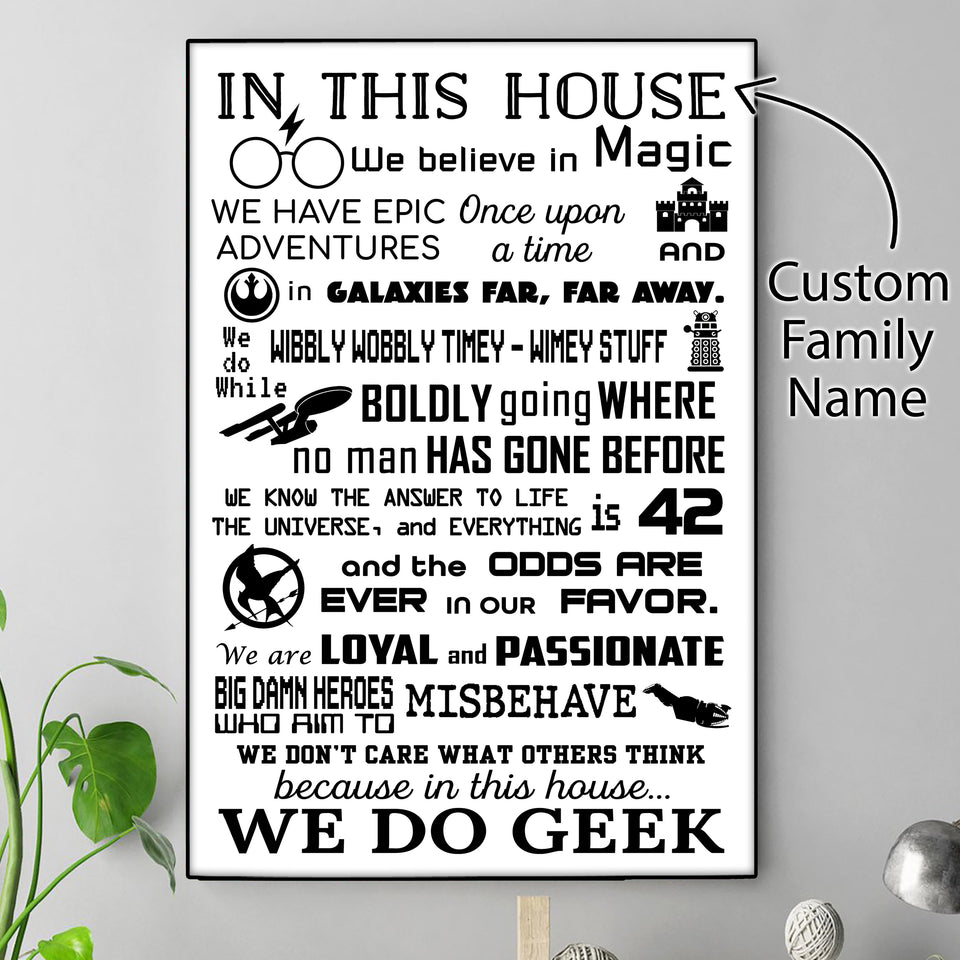 Personalized In This House We Believe In Magic Poster