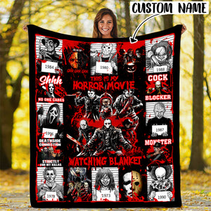 Personalized This Is My Horror Movie Watching Blanket 3, Halloween Gift