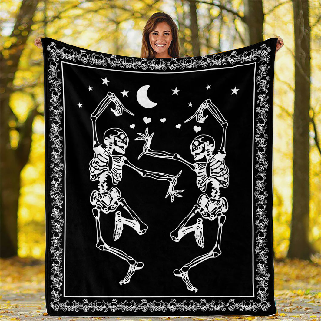 Couple Skeleton Dance Blanket, Halloween Gift